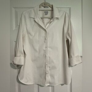 Chico’s No-Iron White Button Down Shirt Size 2
